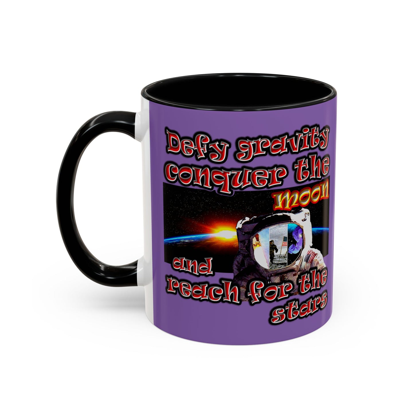 defy conquer reach - Accent Mug (light purple)