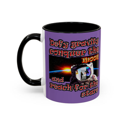defy conquer reach - Accent Mug (light purple)