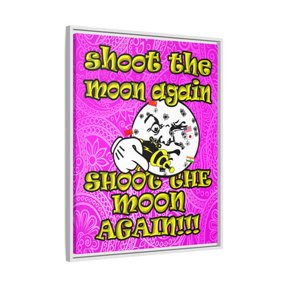 shoot the moon again - framed canvas art (pink swirl)