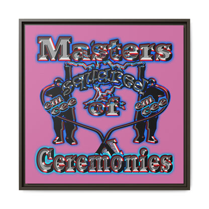 em cee squared - framed canvas art (light pink)