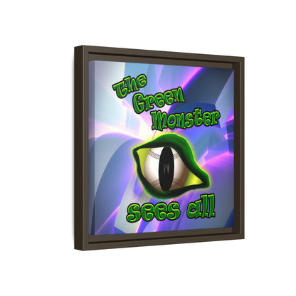 green monster - framed canvas art (grey-pink wave)