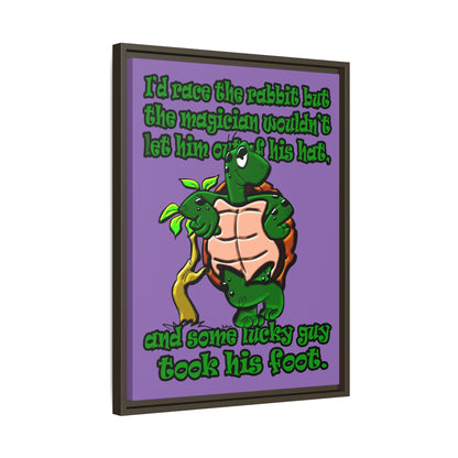 turtle race - framed canvas art (light purple)