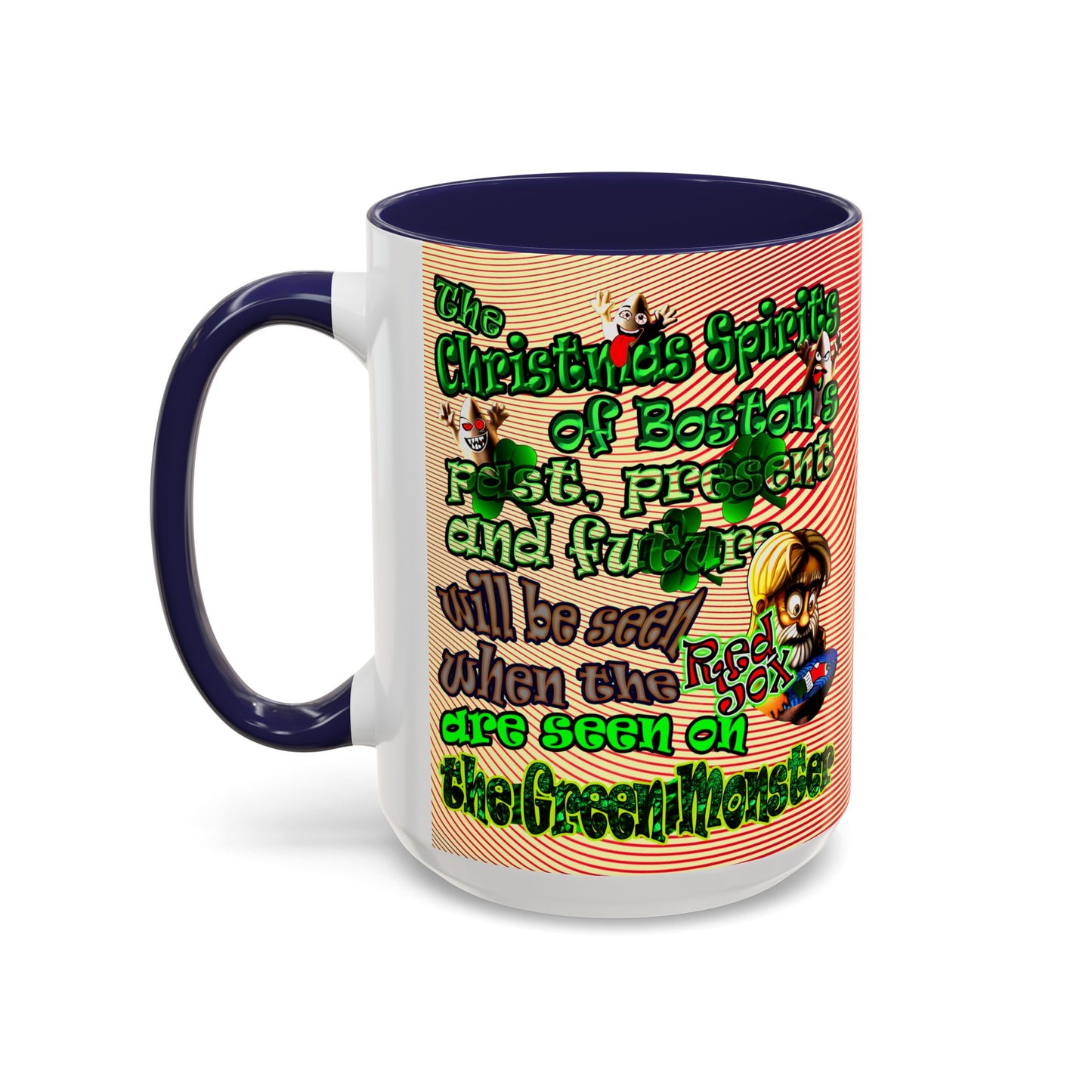 christmas spirits of boston - Accent Mug (yellow-orange wave)