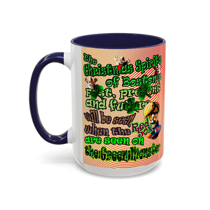 christmas spirits of boston - Accent Mug (yellow-orange wave)