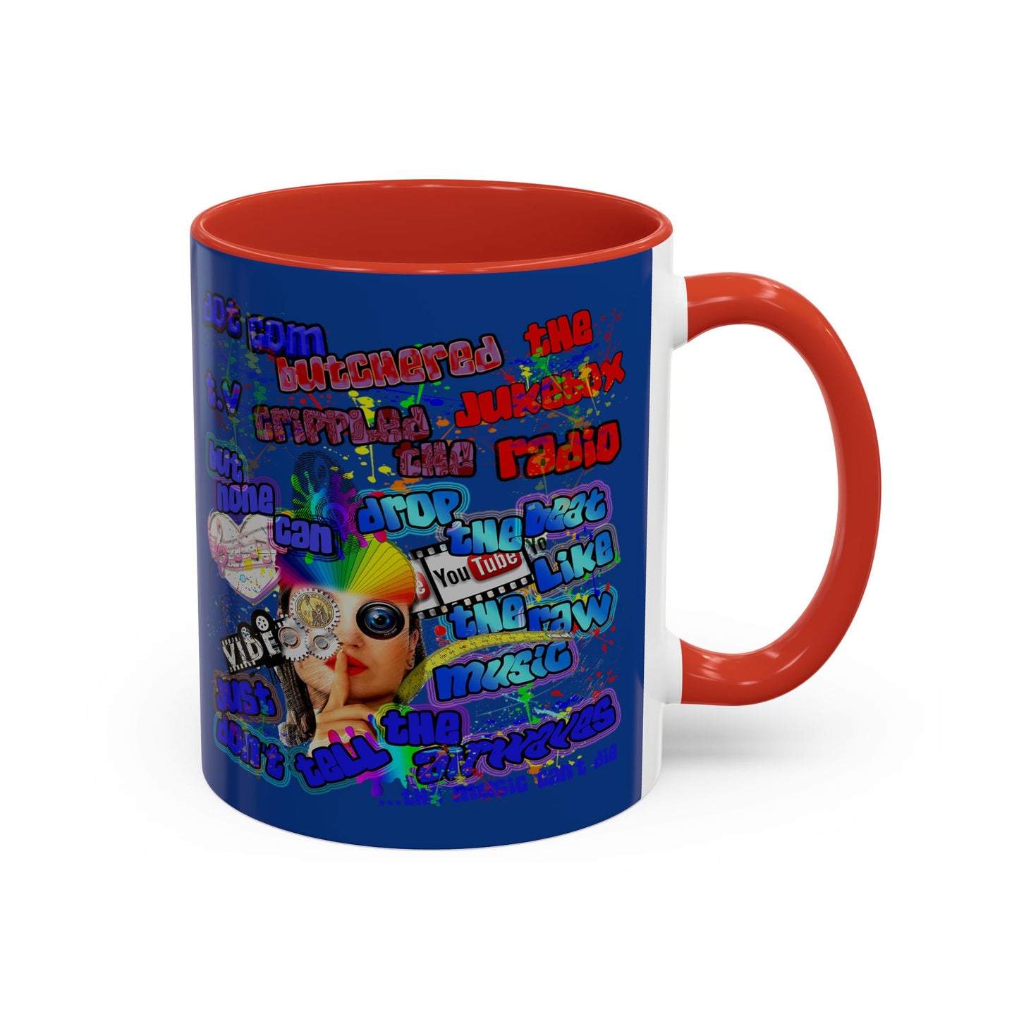 drop the beat - Accent Mug (dark blue)
