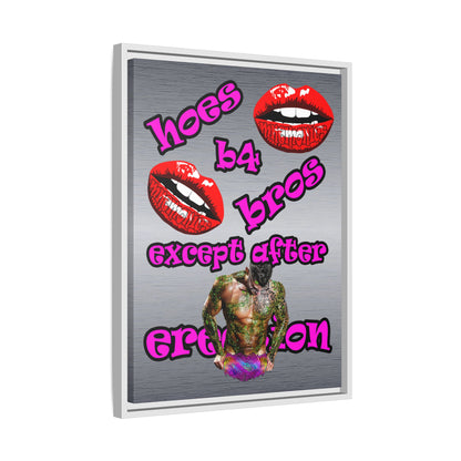 hoes b4 bros - framed canvas art (brushed nickel)