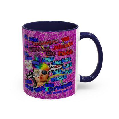 drop the beat - Accent Mug (pink swirl)