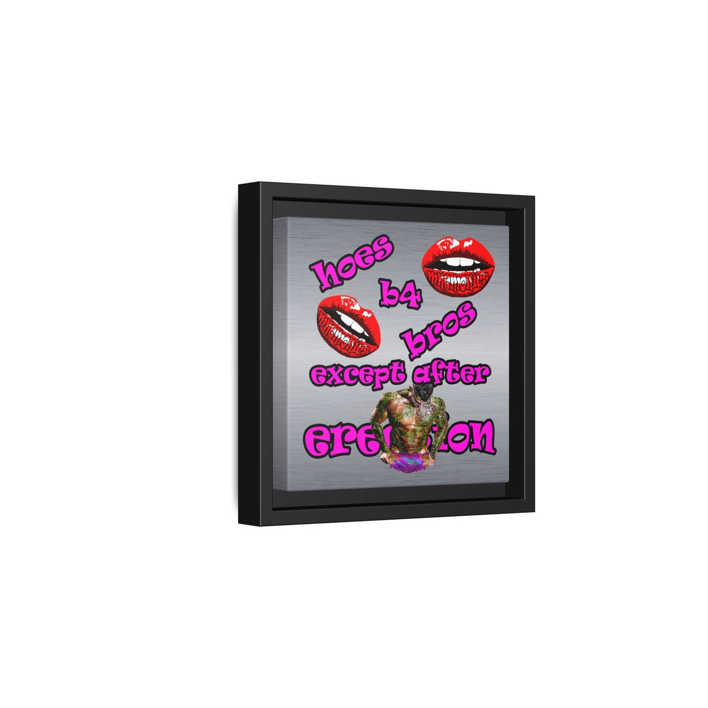 hoes b4 bros - framed canvas art (brushed nickel)