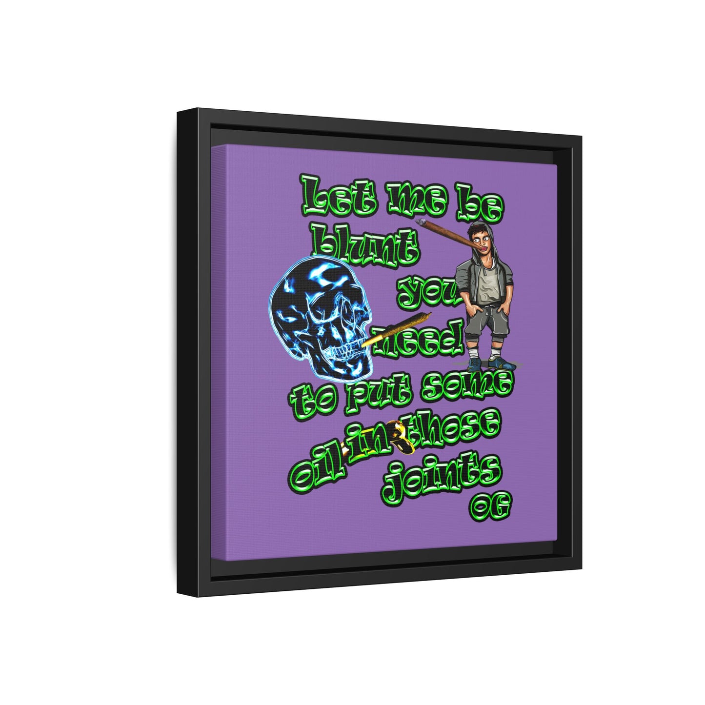og - framed canvas art (light purple)