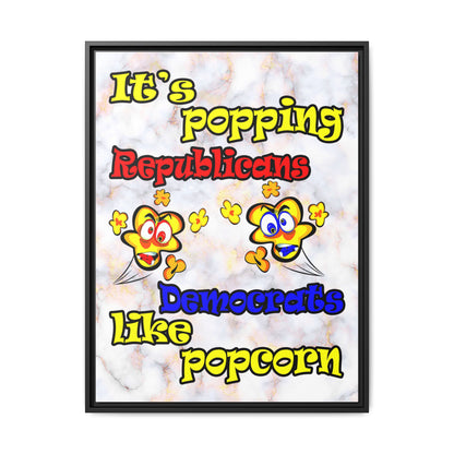 popping like popcorn - framed canvas art (white marble)