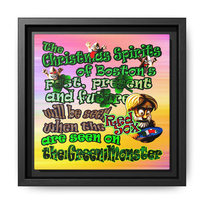 christmas spirits of boston - framed canvas art (color blur)