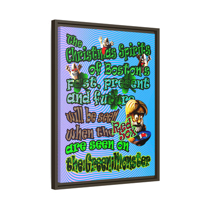 christmas spirits of boston - framed canvas art (light blue-purple wave)