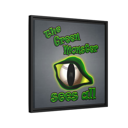 green monster - framed canvas art (grey-light grey)
