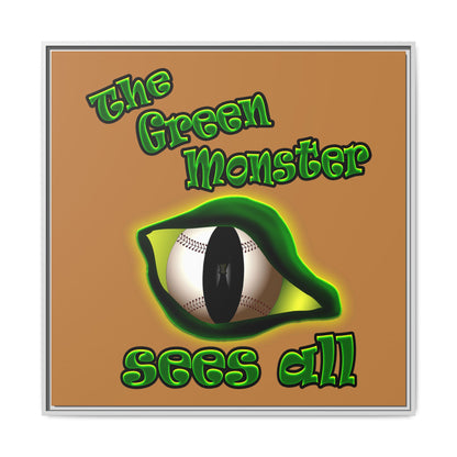 green monster - framed canvas art (light brown)