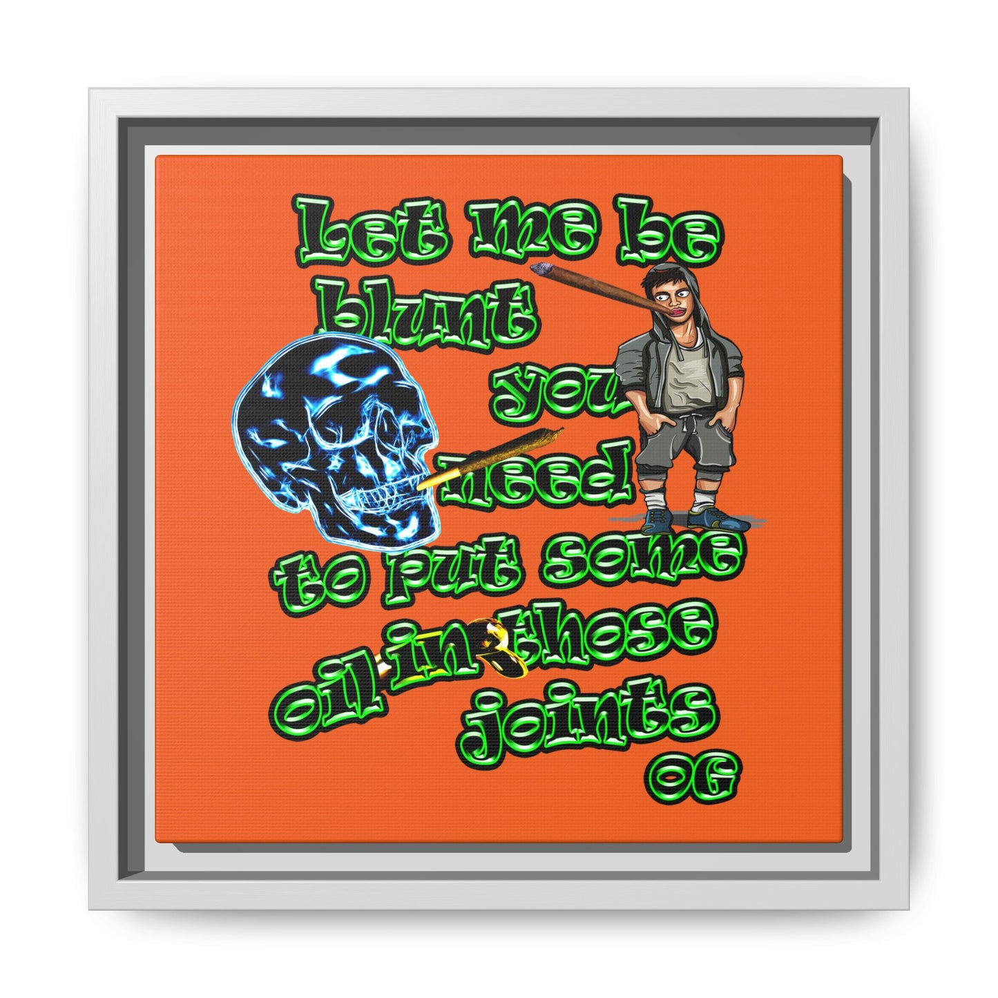og - framed canvas art (orange)
