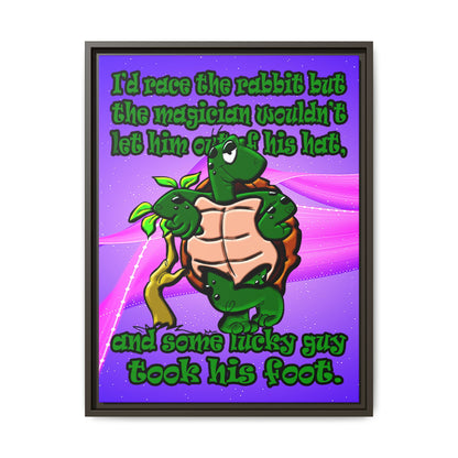 turtle race - framed canvas art (purple-pink wave)
