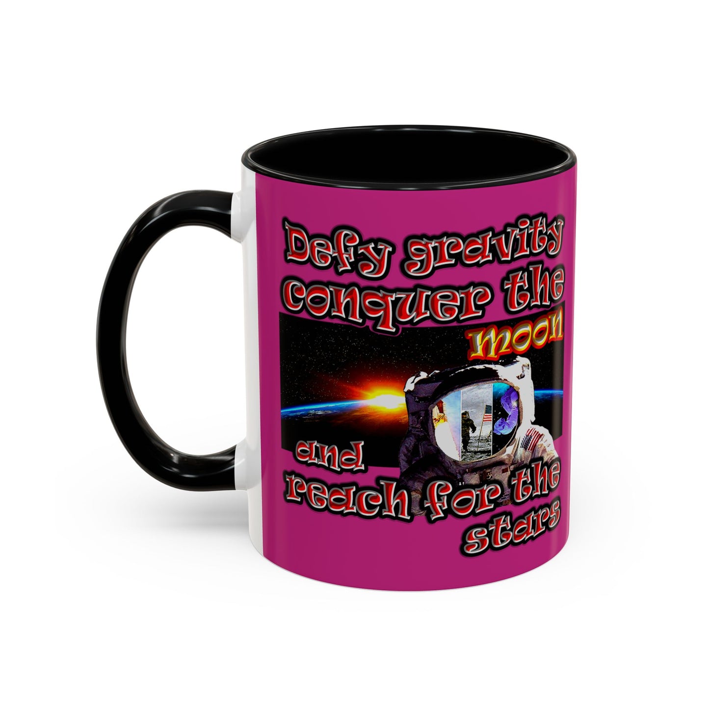 defy conquer reach - Accent Mug (pink)
