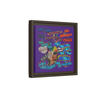 drop the beat - framed canvas art (purple)