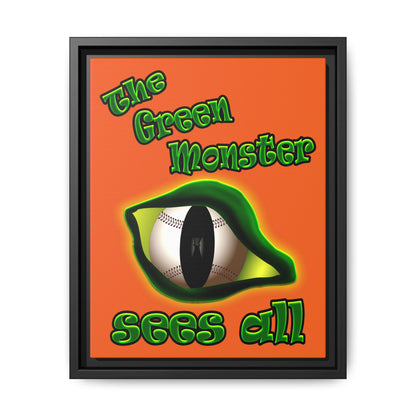 green monster - framed canvas art (orange)