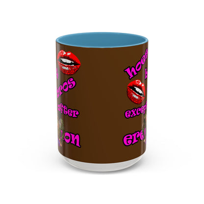 hoes b4 bros - Accent Mug (brown)