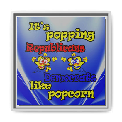 popping like popcorn - framed canvas art (blue-white wave)