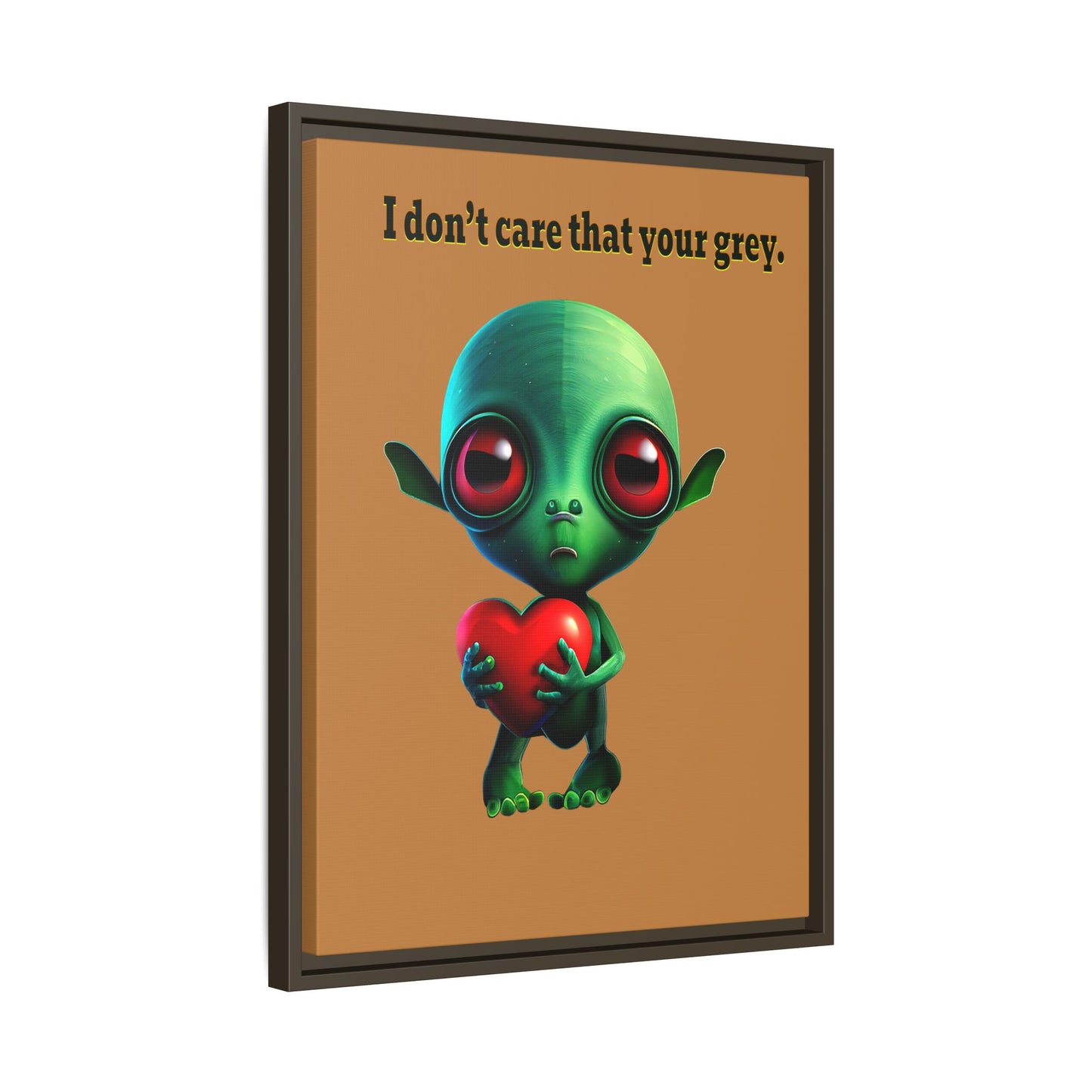 I don't care that your grey - framed canvas art (light brown)