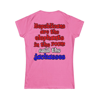 donkeys and elephants - Women's Softstyle Tee