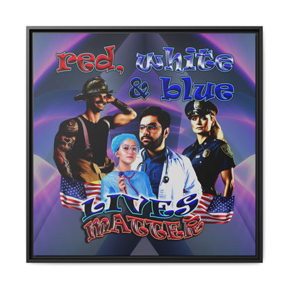 rw&b lives matter - framed canvas art (grey-pink wave)