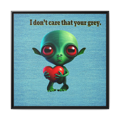 I don't care that your grey - framed canvas art (faded blue)