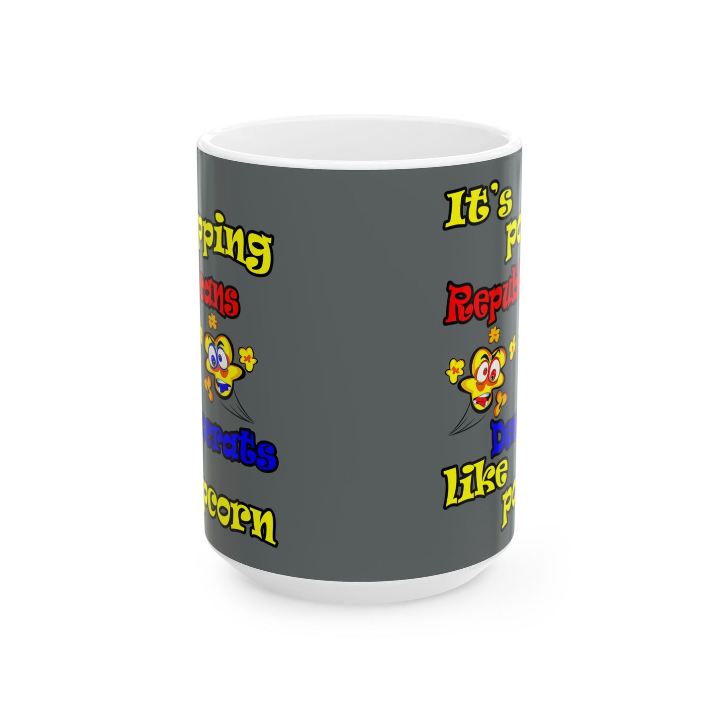 popping like popcorn - White Mug (dark grey)