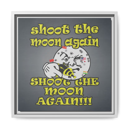 shoot the moon again - framed canvas art (grey-light grey)
