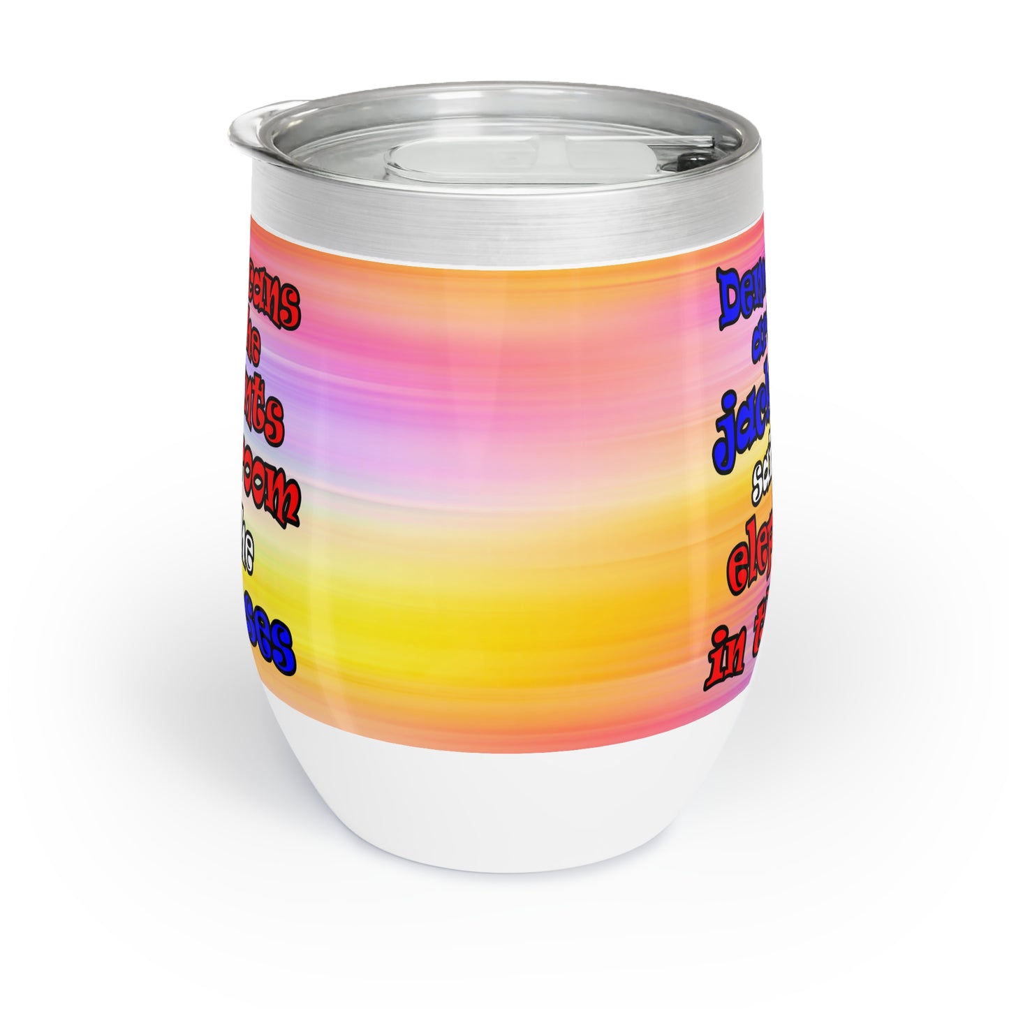 donkeys and elephants - Chill Wine Tumbler (color blur)