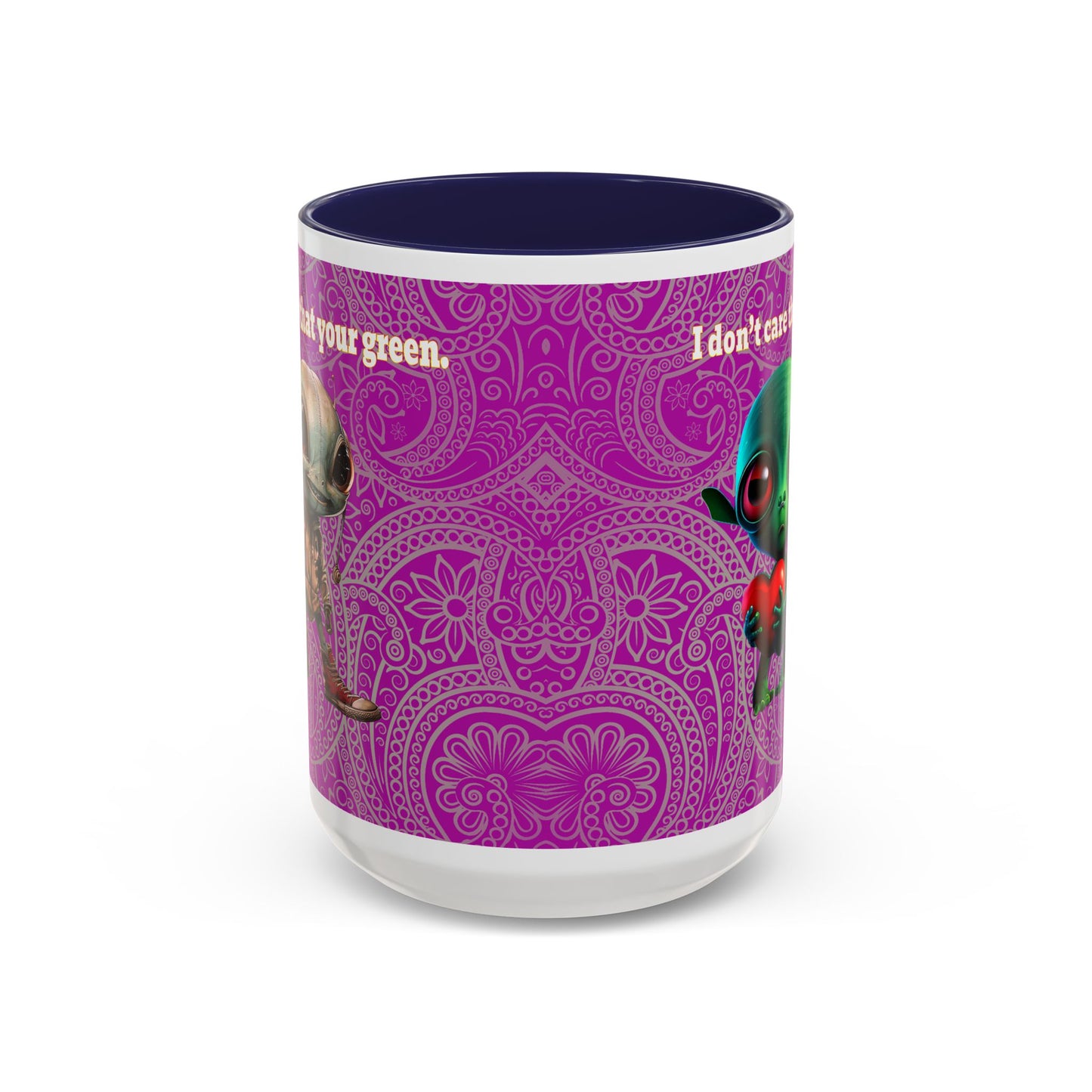 I don't care that your grey - Accent Mug (pink swirl)