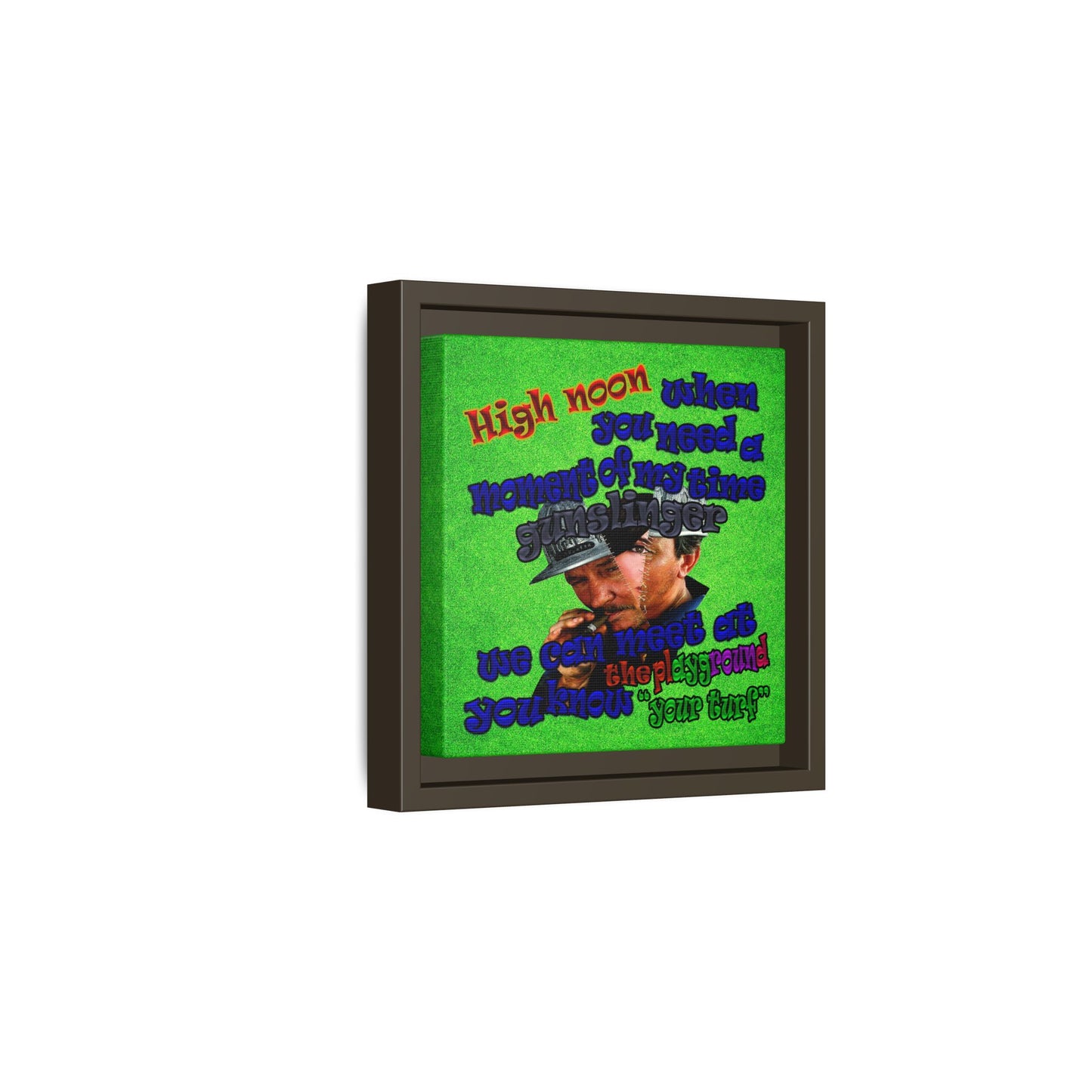 high noon - framed canvas art (green turf)