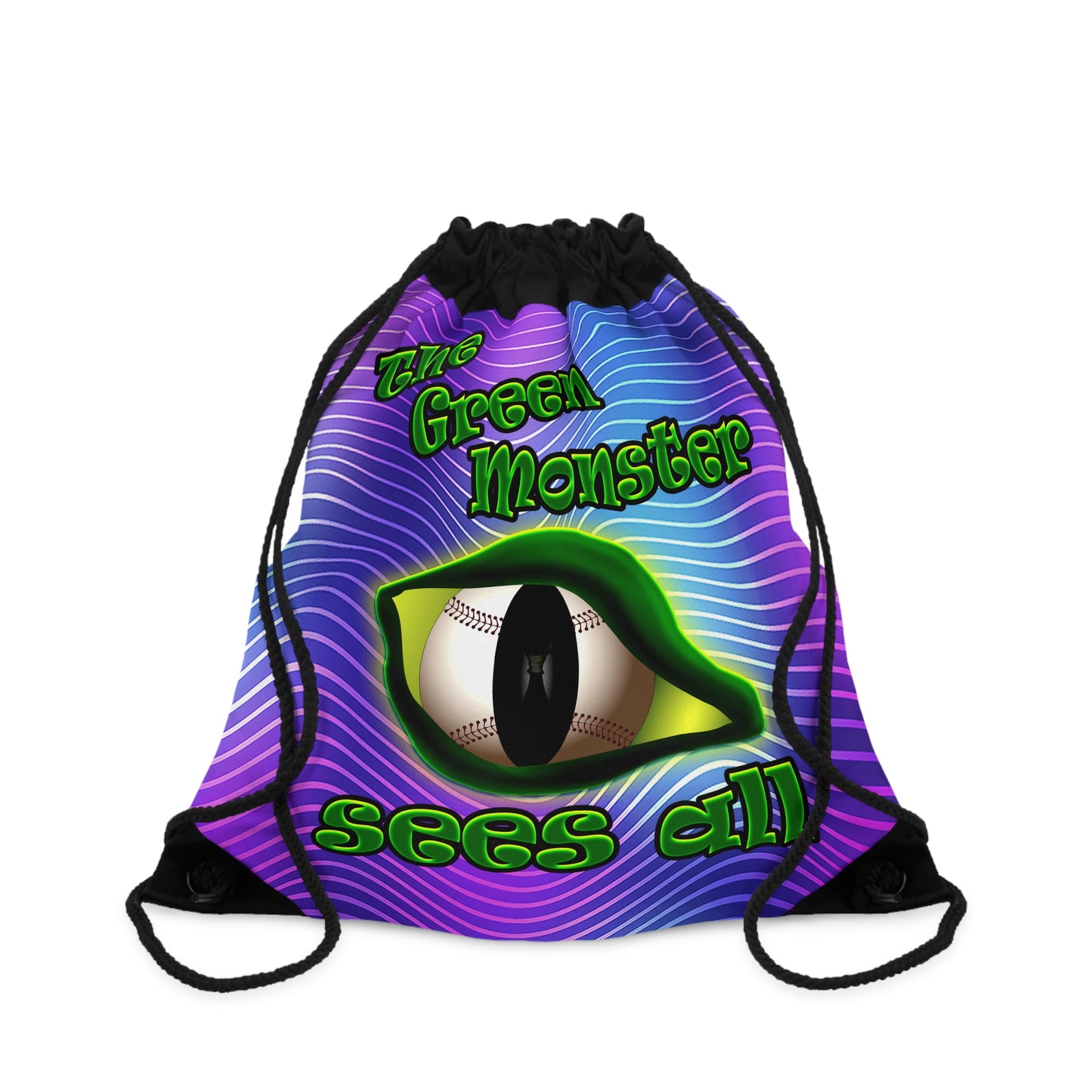 green monster - Drawstring Bag (purple wave)