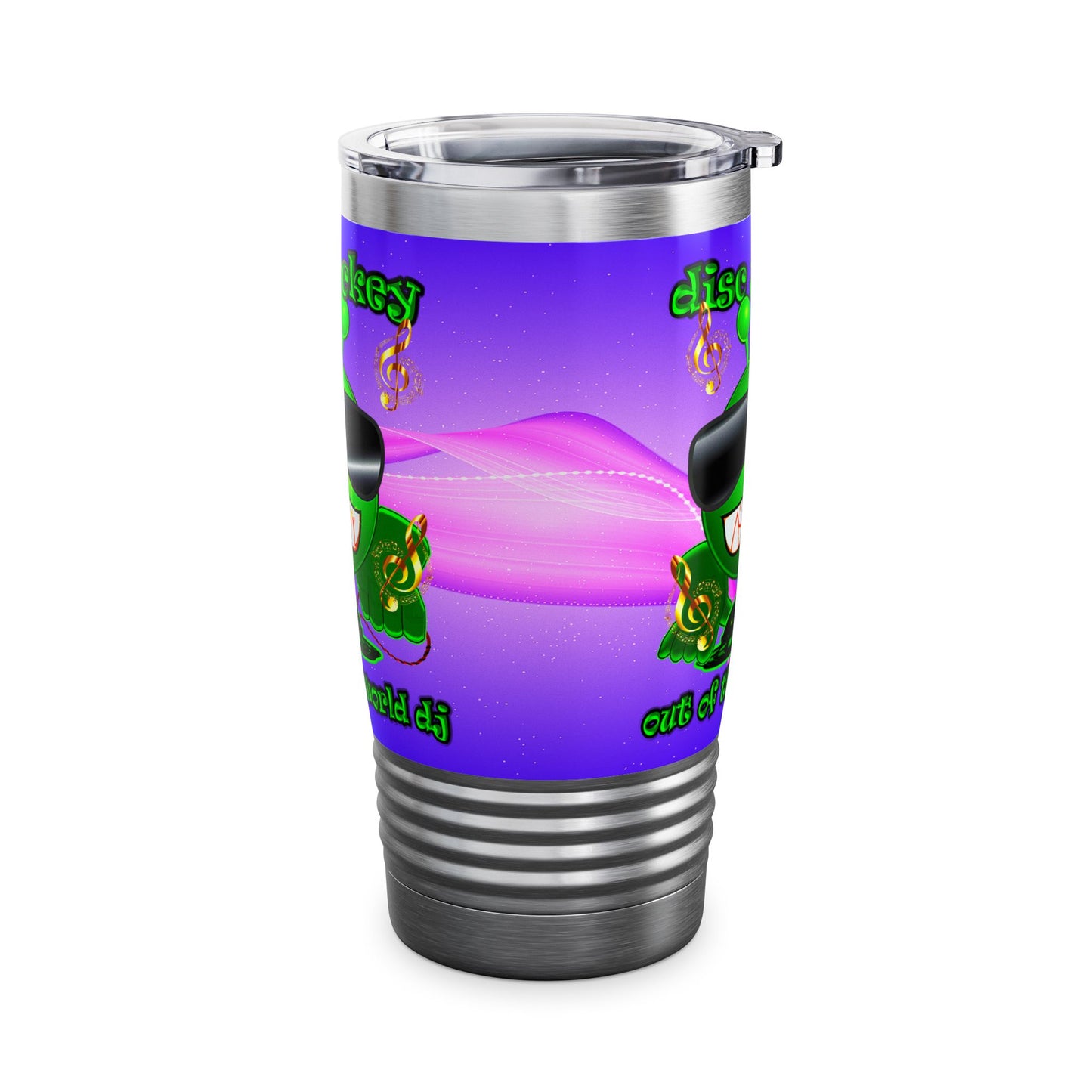 disc jockey - Ringneck Tumbler, 20oz (purple-pink wave)