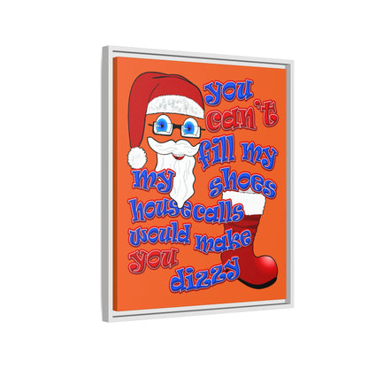 santa's shoes - framed canvas art (orange)