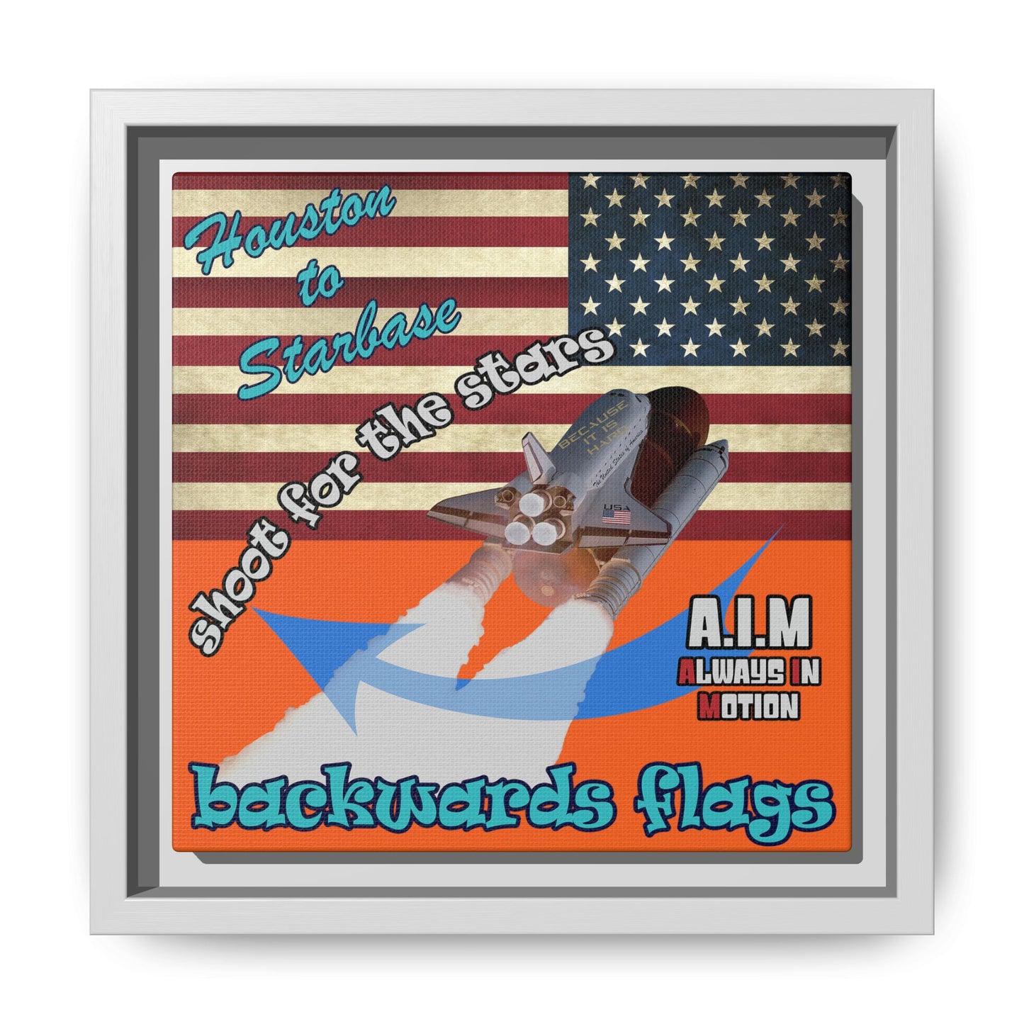 shoot for the stars - framed canvas art (orange)