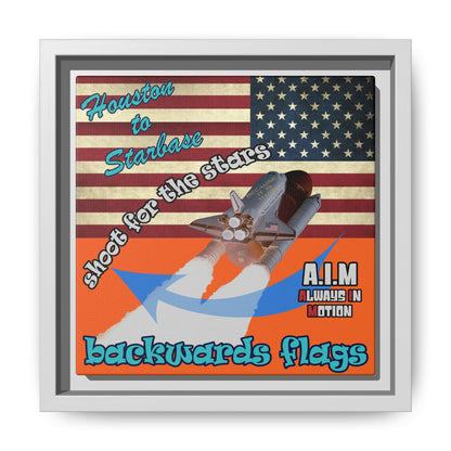 shoot for the stars - framed canvas art (orange)