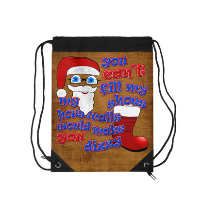 santa's shoes - Drawstring Bag (dichromatic brown papyrus)
