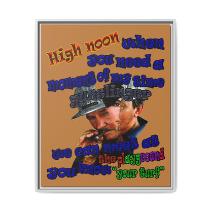 high noon - framed canvas art (light brown)