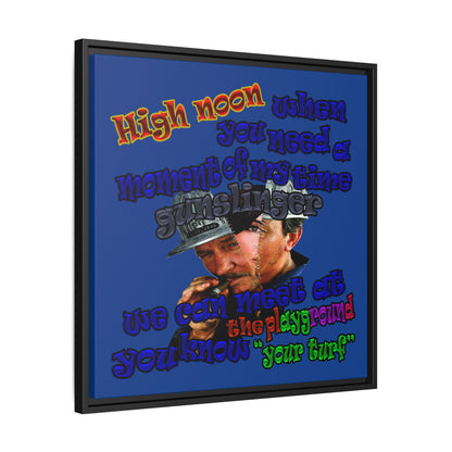 high noon - framed canvas art (dark blue)