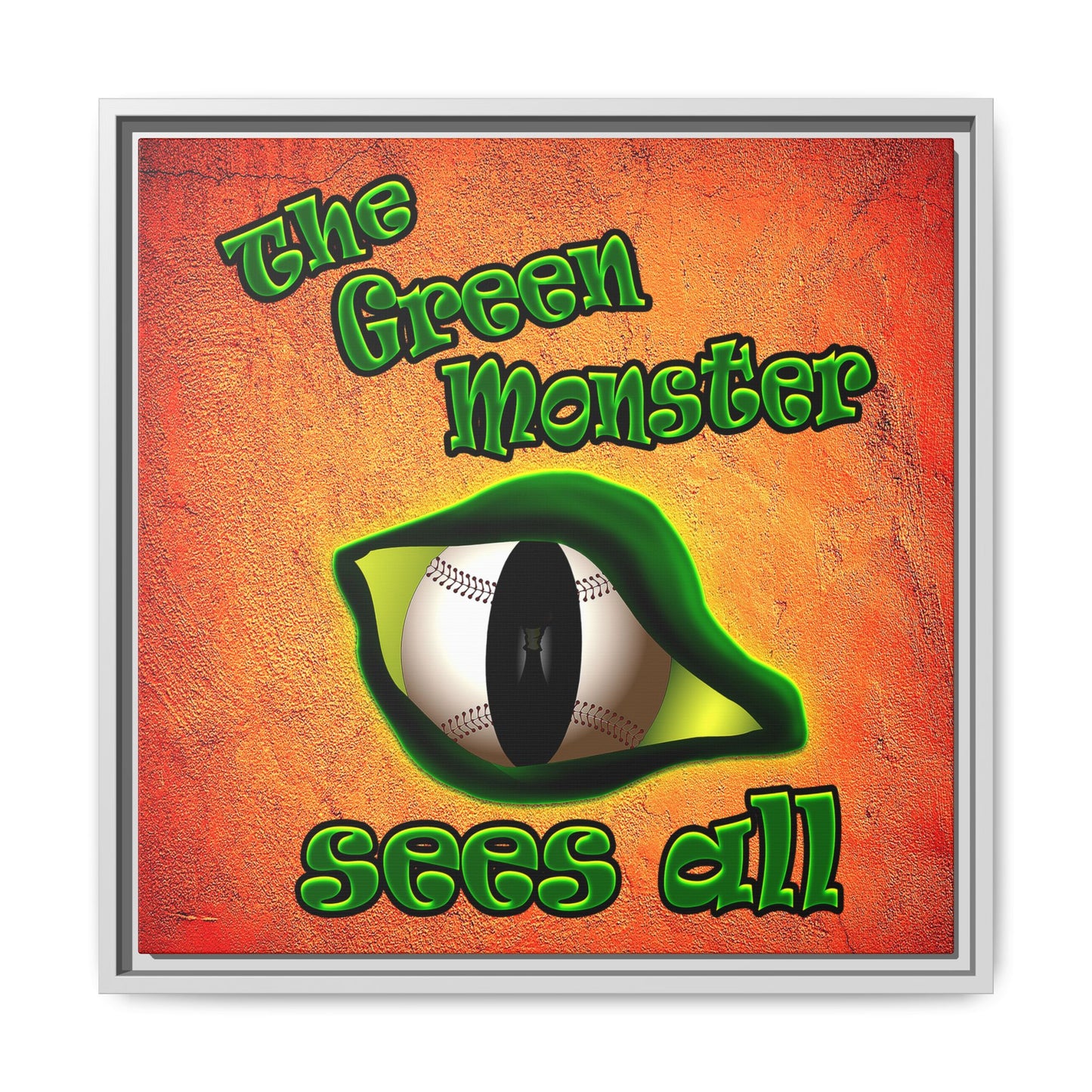 green monster - framed canvas art (burnt orange)