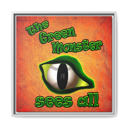 green monster - framed canvas art (burnt orange)