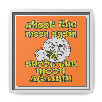shoot the moon again - framed canvas art (crusta)