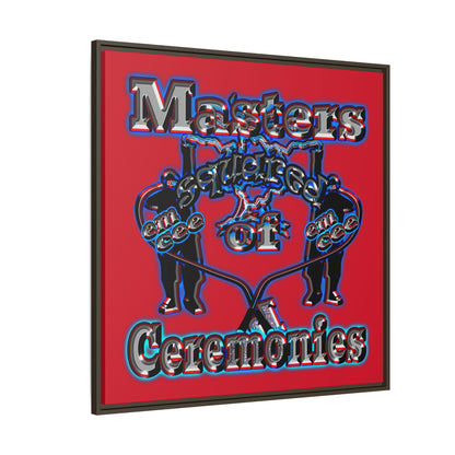 em cee squared - framed canvas art (dark red)