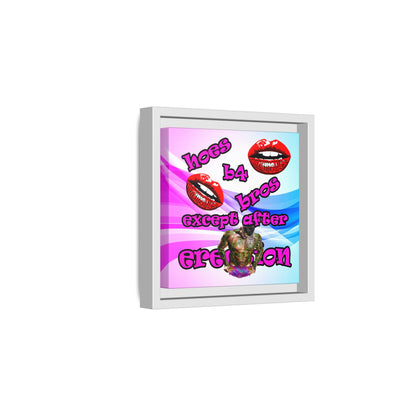 hoes b4 bros - framed canvas art (light blue-pink wave)