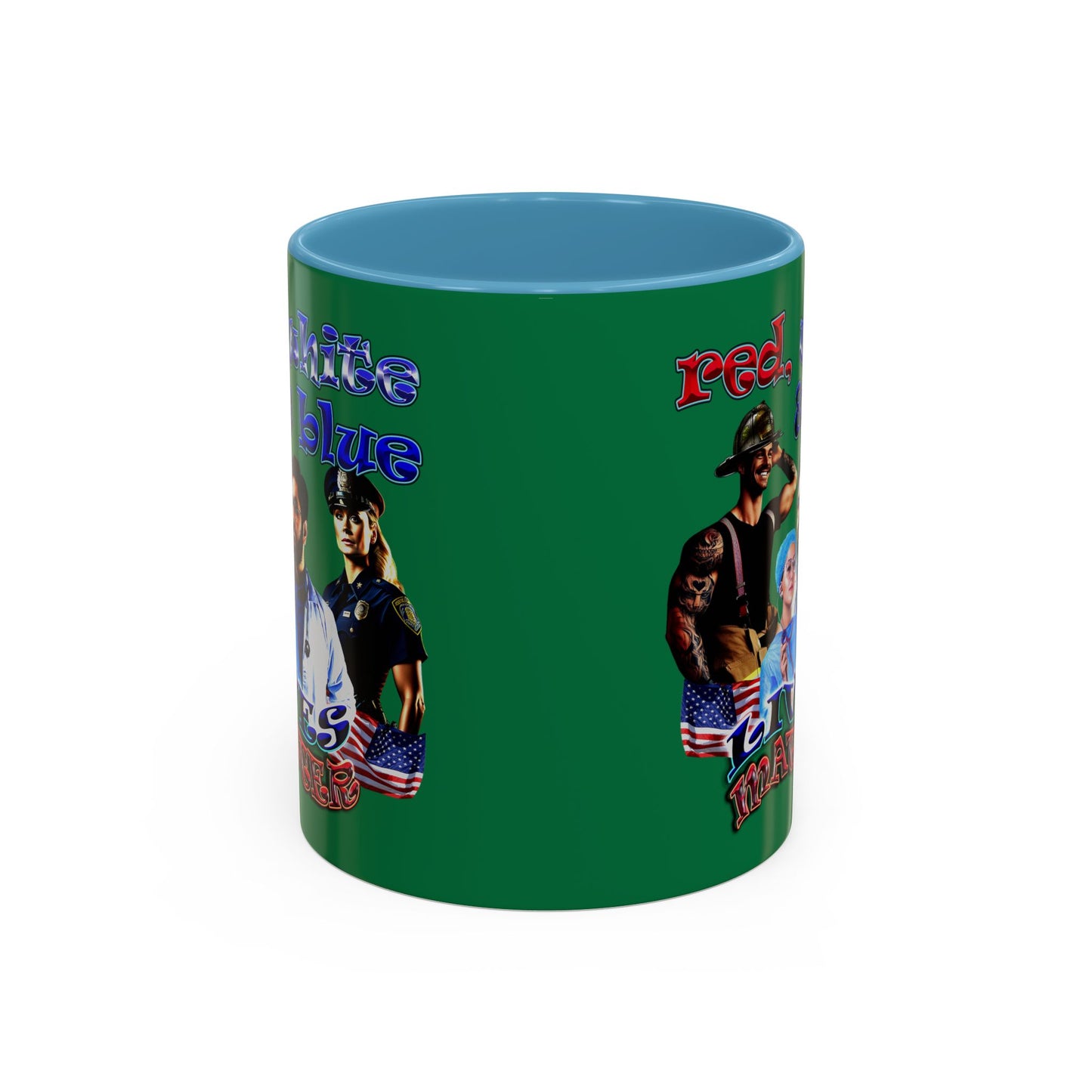 rw&b lives matter - Accent Mug (dark green)