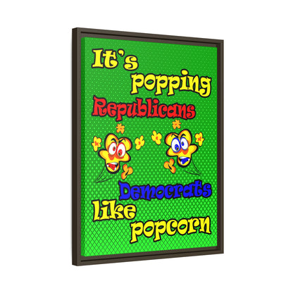 popping like popcorn - framed canvas art (logo green)