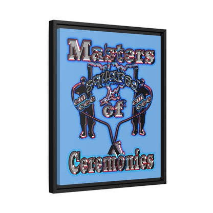 em cee squared - framed canvas art (light blue)